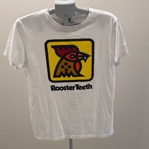 Rooster Teeth White Graphic Tee